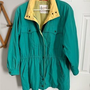 London Fog Women's Teal and Yellow Jacket